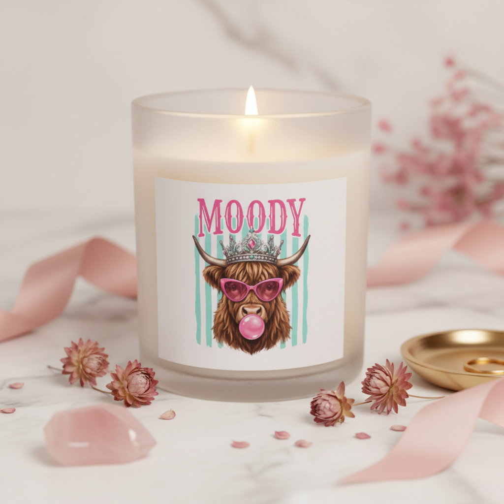 Moody Frosted Candle - Marble