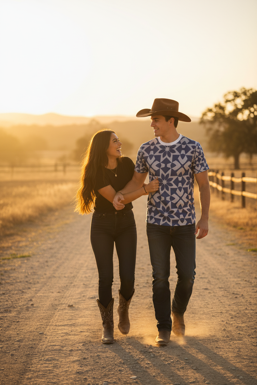 Mosaic Ranch Tee — Couple Shot 2