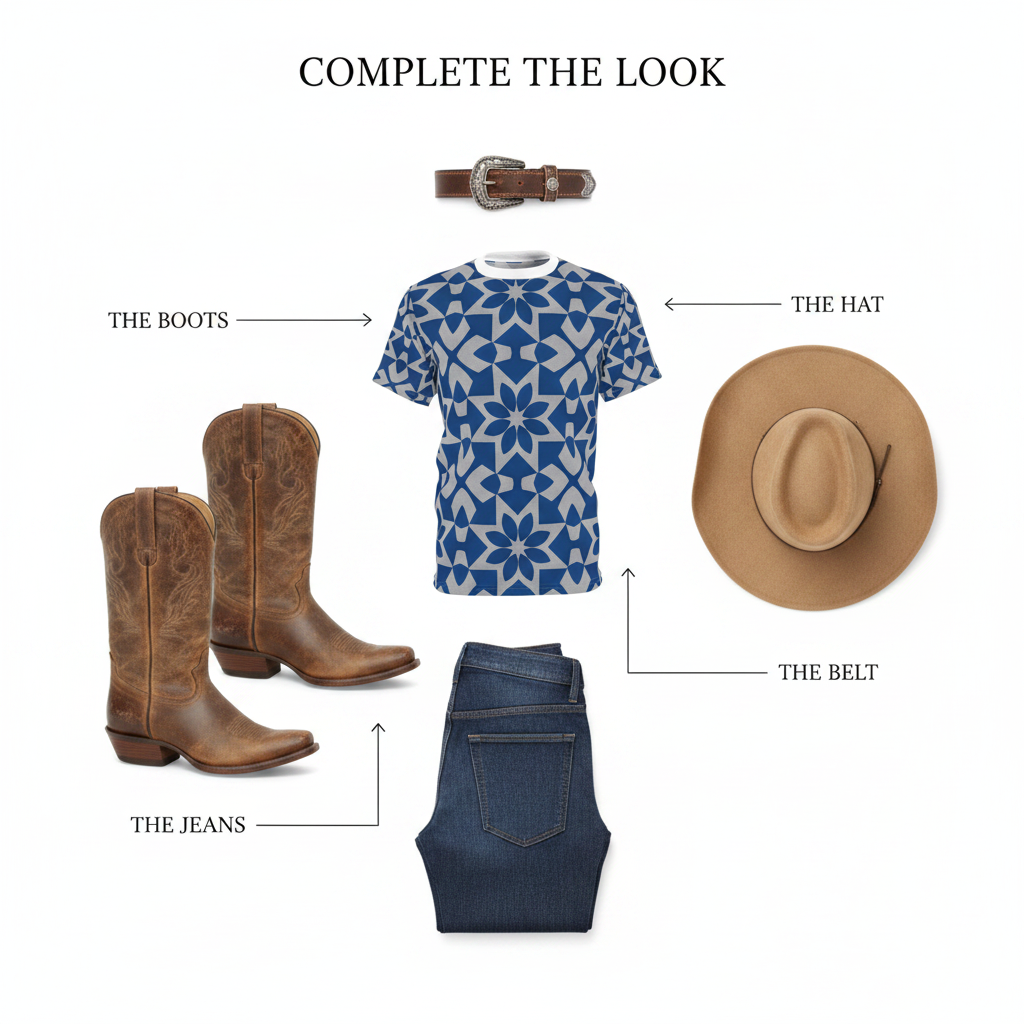 Mosaic Ranch Tee — Style Chart Display