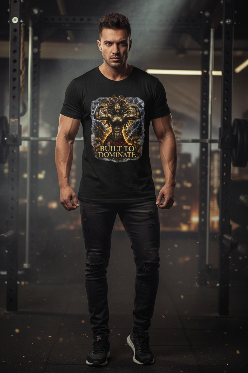 Muscle Medusa Black Men's Mockup