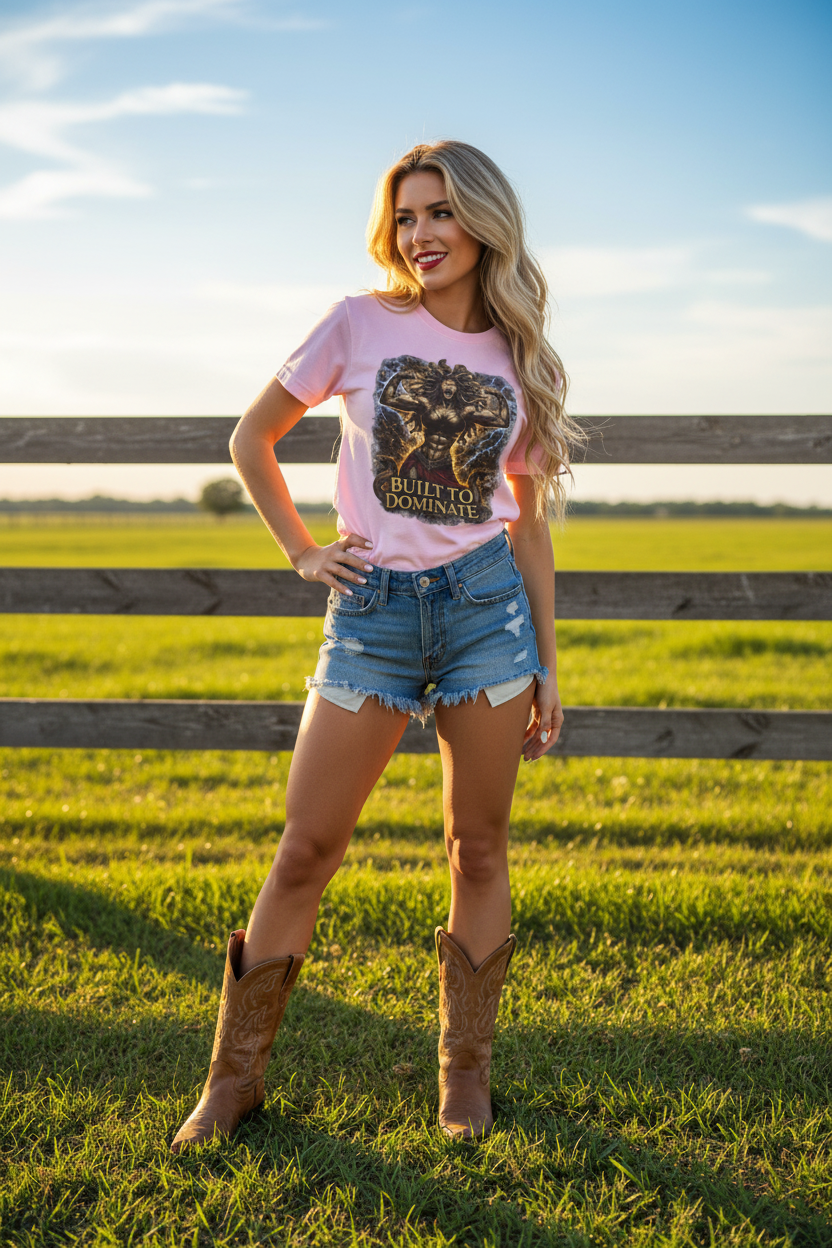 Muscle Medusa Pink Cute Cowgirl Mockup