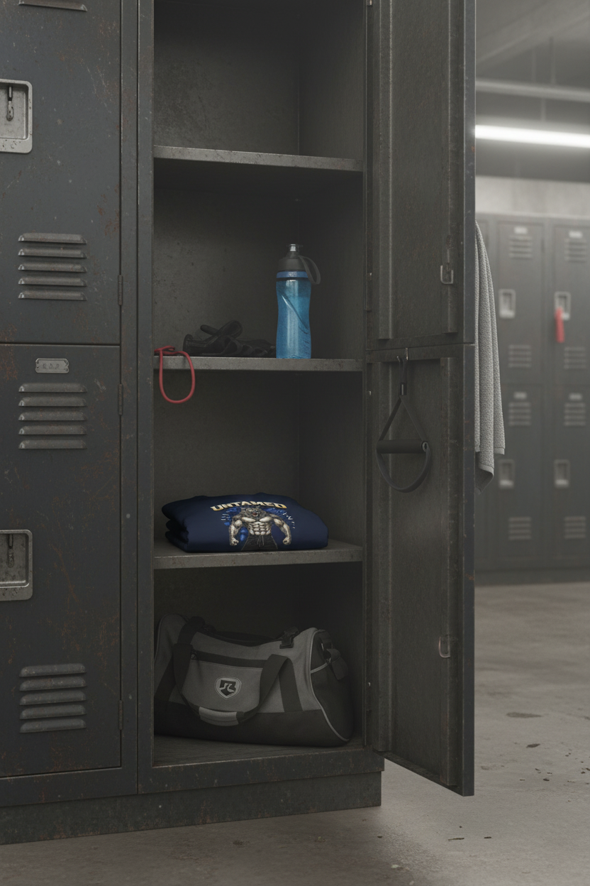 Navy Shirt in Gym Locker