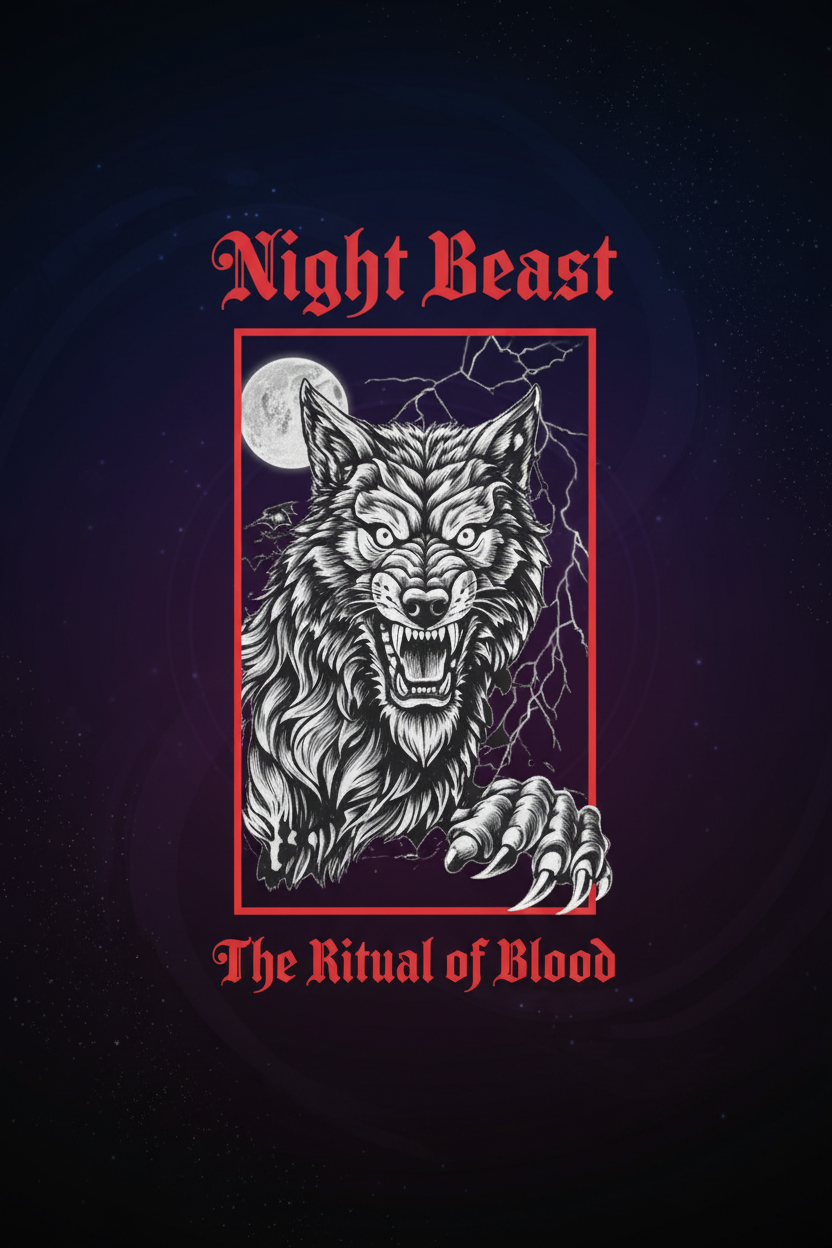 Night Beast Wolf Artwork Poster