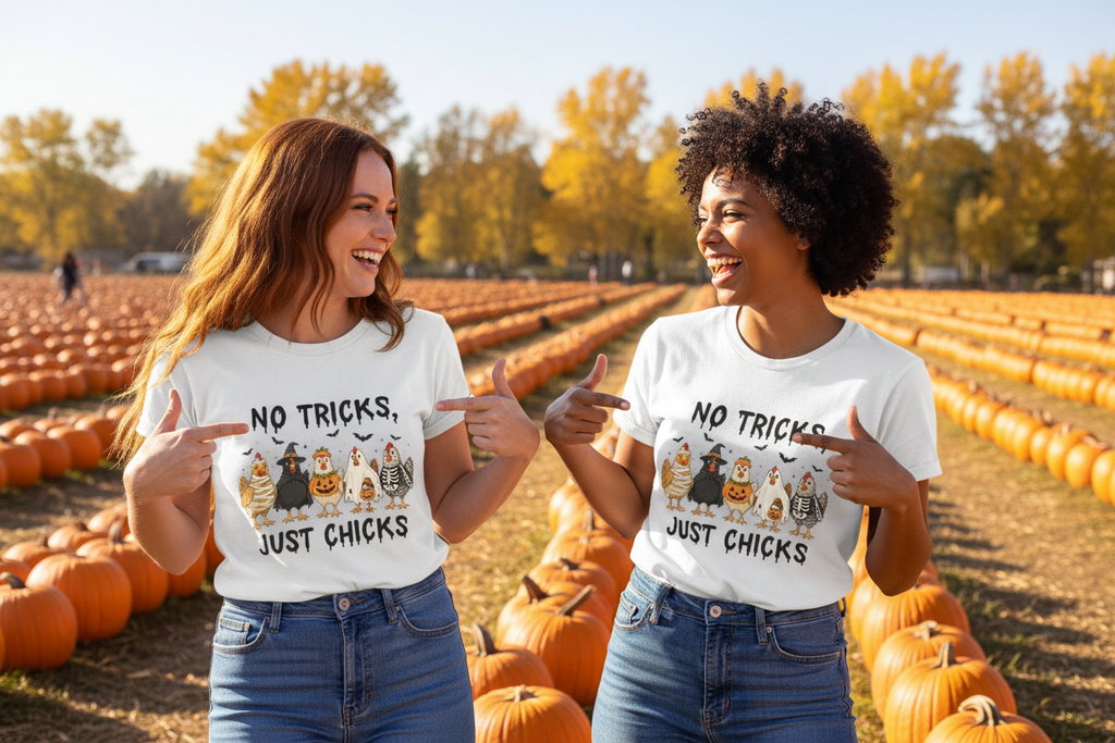 No Tricks Just Chicks - BFF Pumpkin Patch