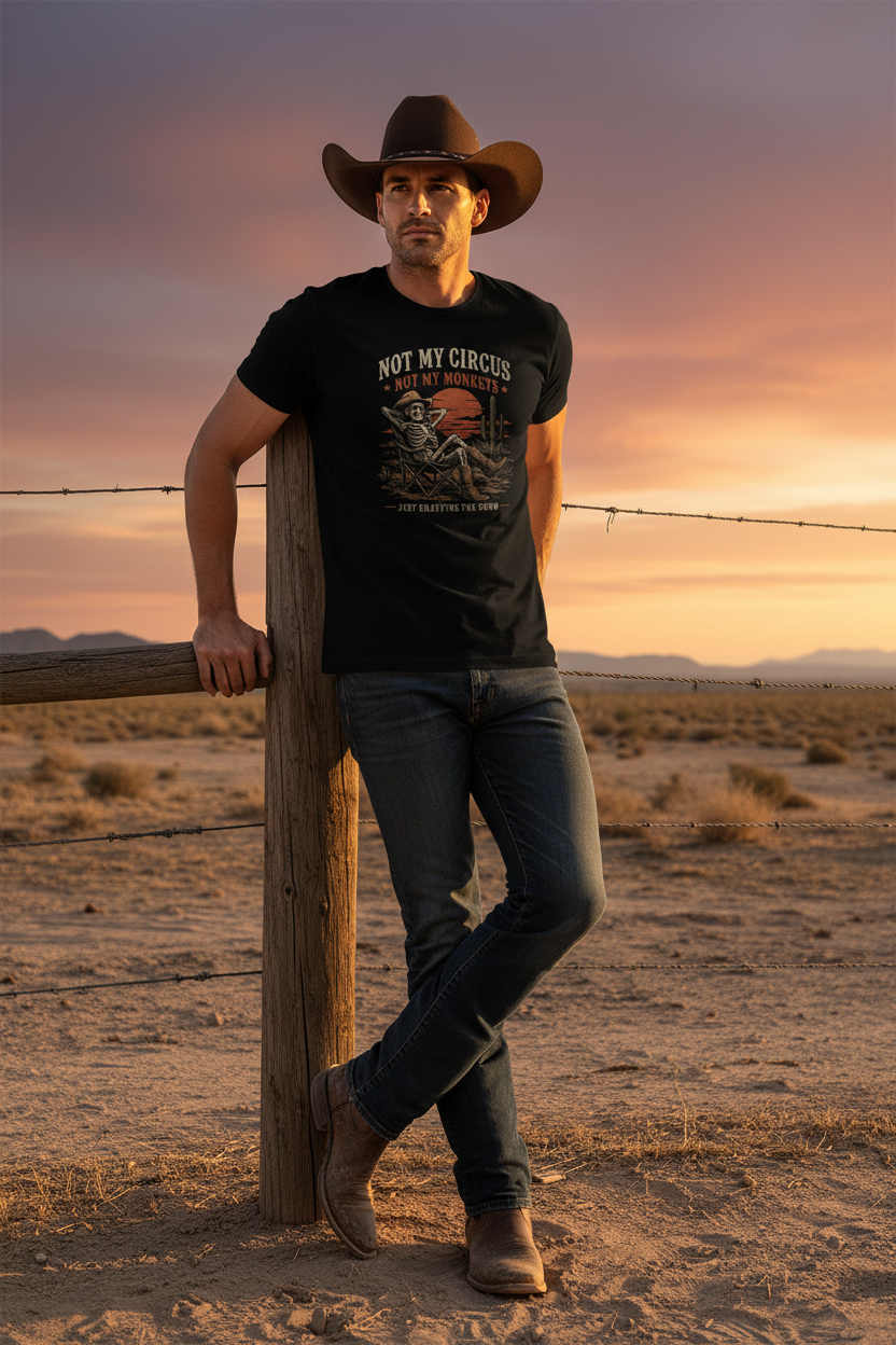 Not My Circus – Cowboy Black Tee