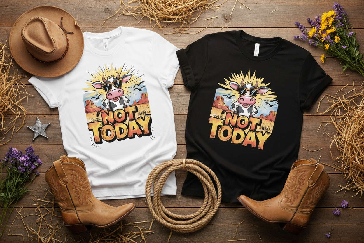 Not Today - Both Tees Flat Lay