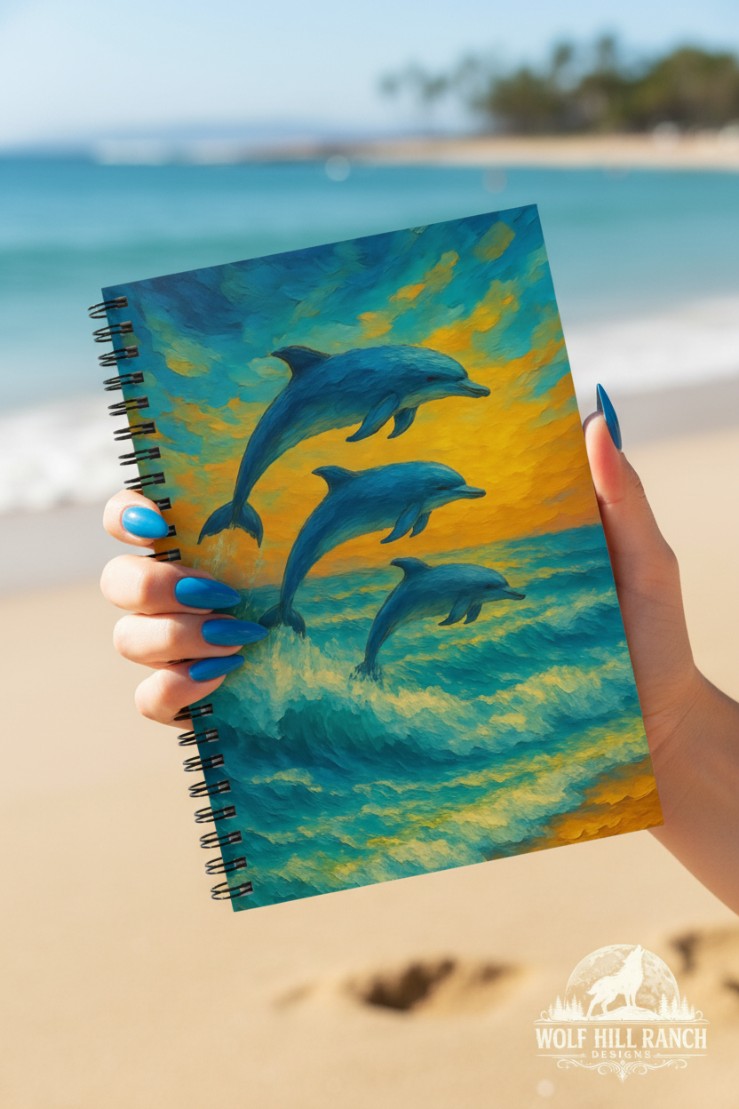 Ocean Breeze Dolphin - Long Blue Nails Holding
