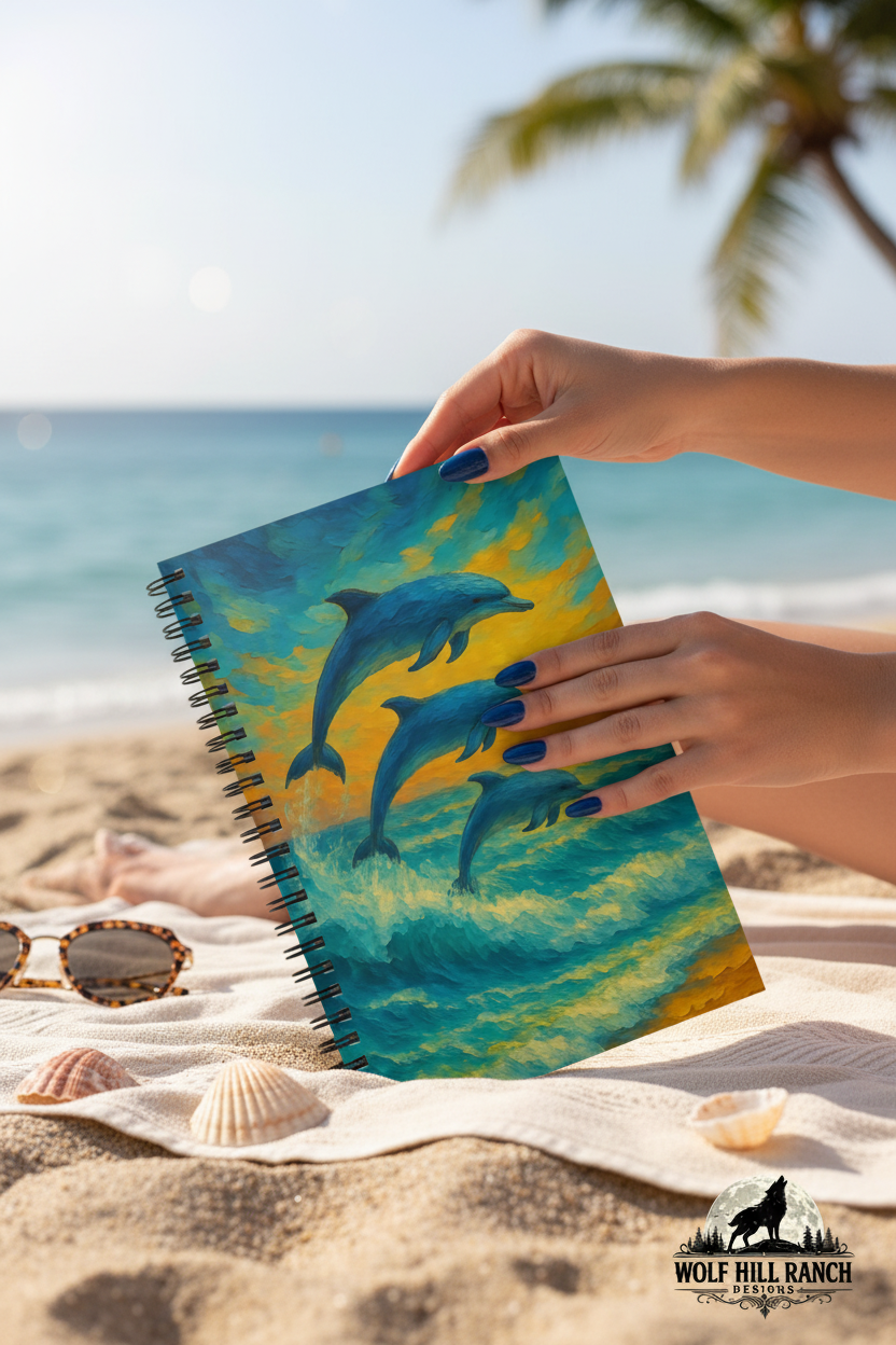 Ocean Breeze Dolphin - Long Blue Nails on Beach