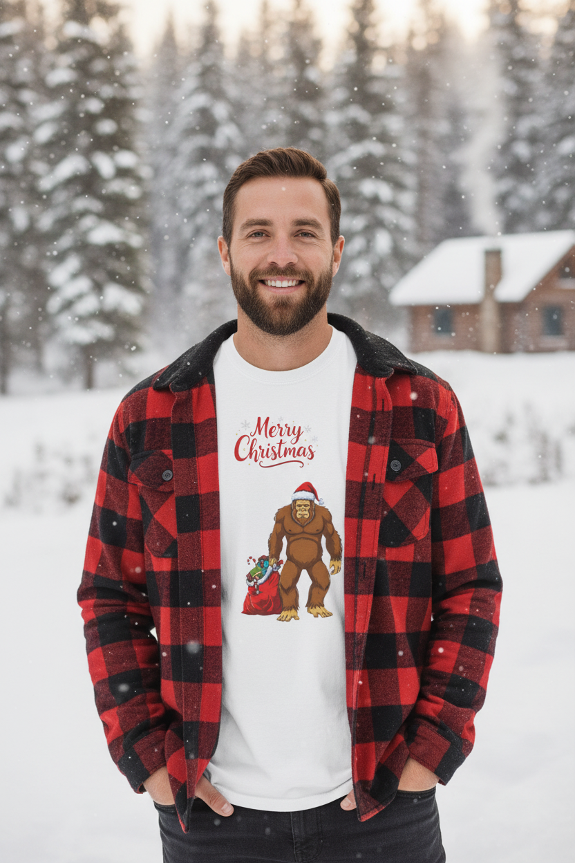 Outdoor winter setting with flannel