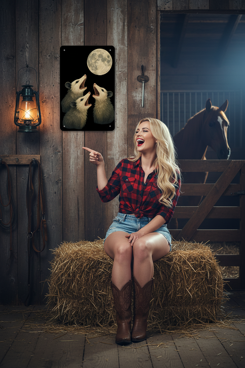 Pete Sign Barn Cowgirl