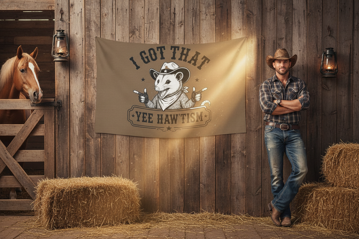 Pete Tapestry Barn Cowboy Side