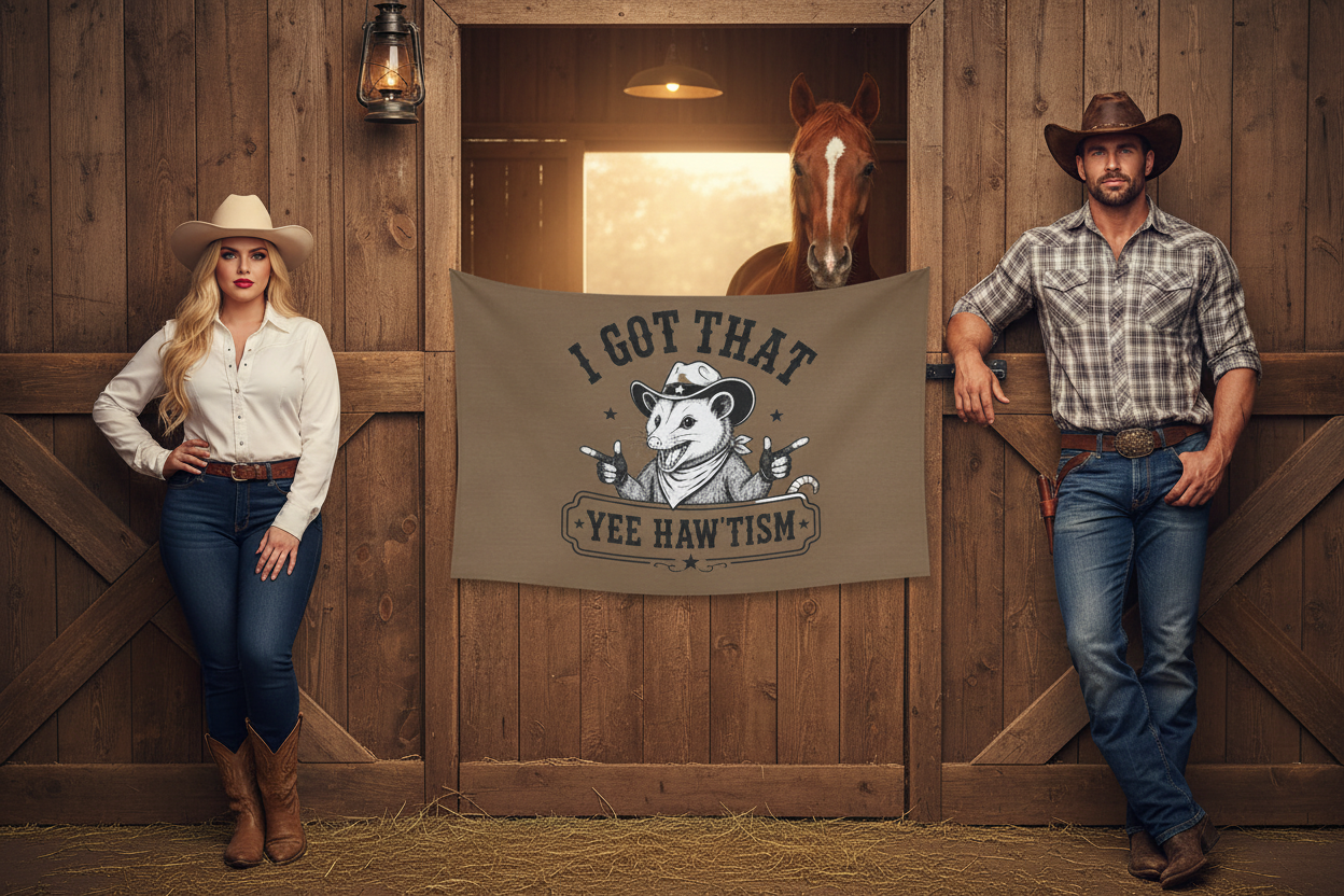 Pete Tapestry Cowboy Cowgirl Barn Redo
