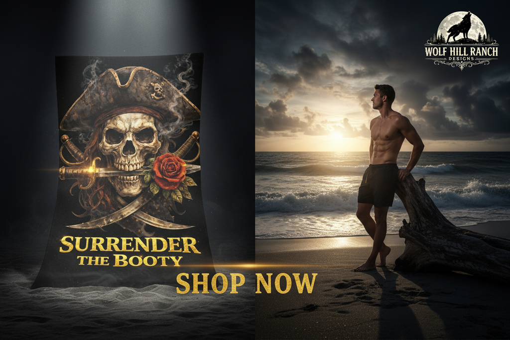 Pirate Skull Towel Shop Now Banner