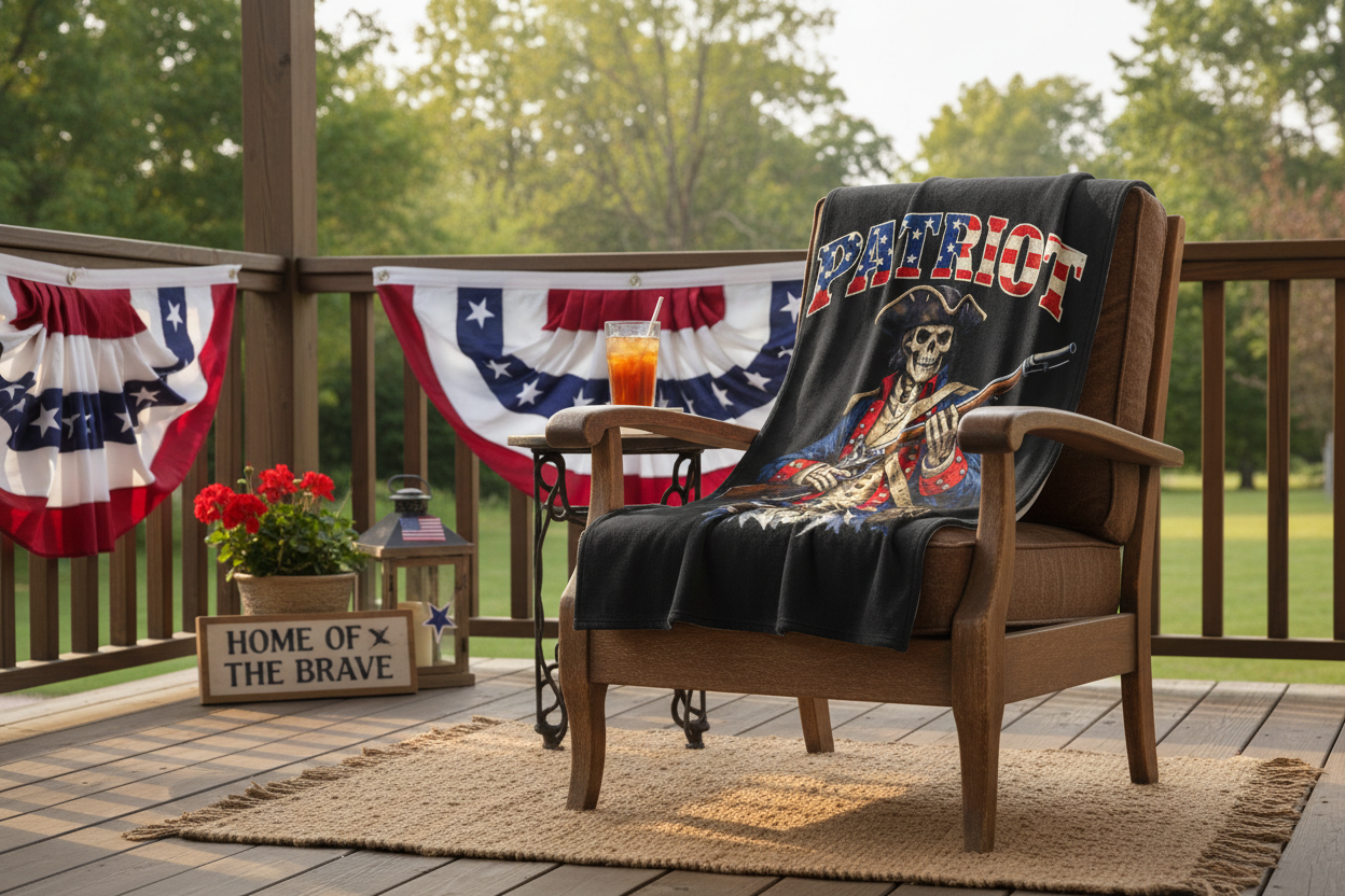 Porch with Flag Bunting