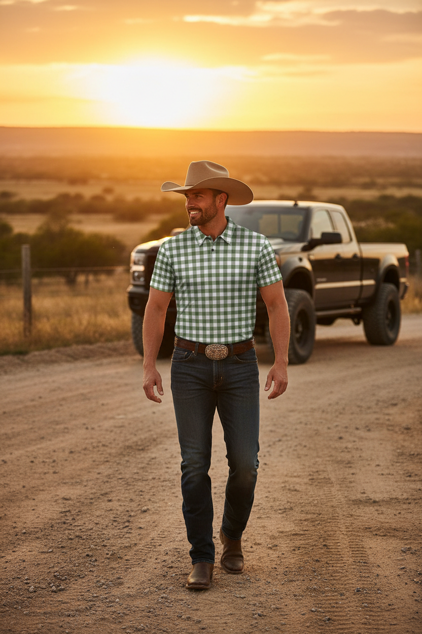 Prairie Green Polo – Sunset Walk