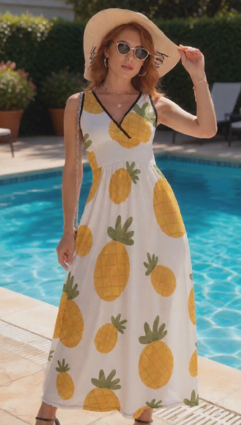 Sweet Escape Pineapple Maxi Dress