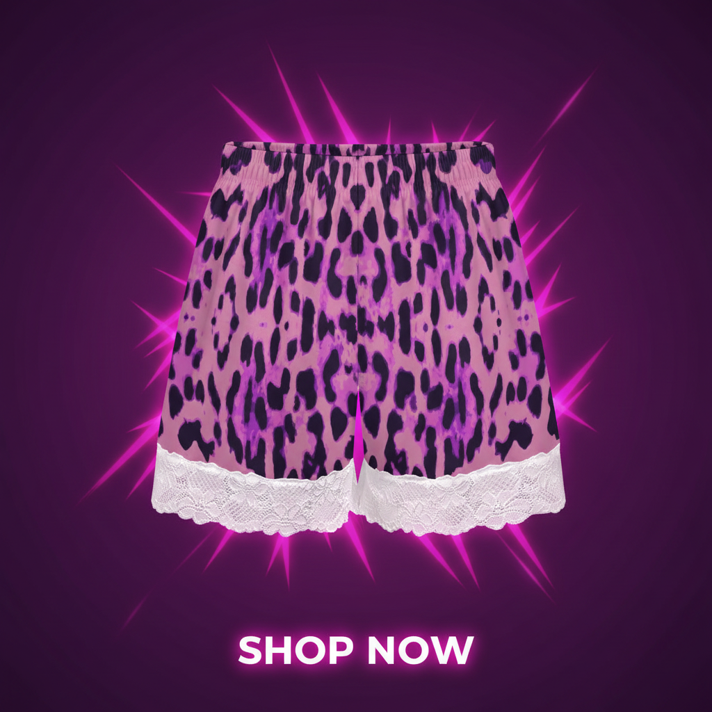 Purple Leopard Lace Shorts - Sales Ad Redo