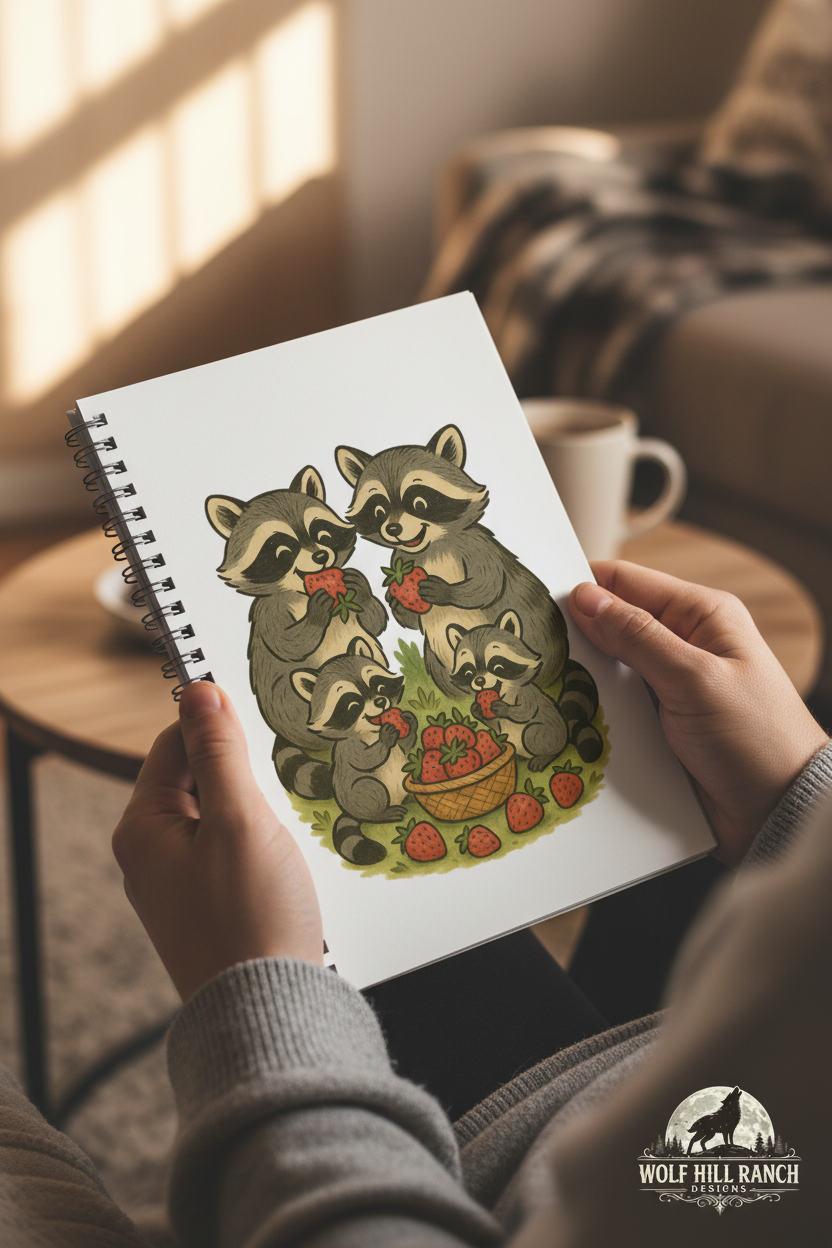 Raccoons Notebook - Held in Hands