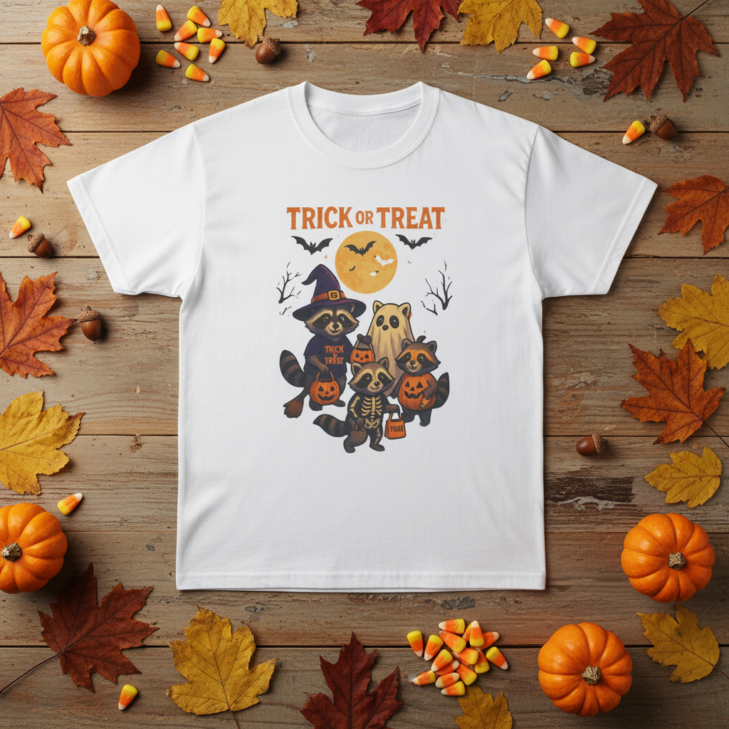 Raccoons Tee - Autumn Flat Lay