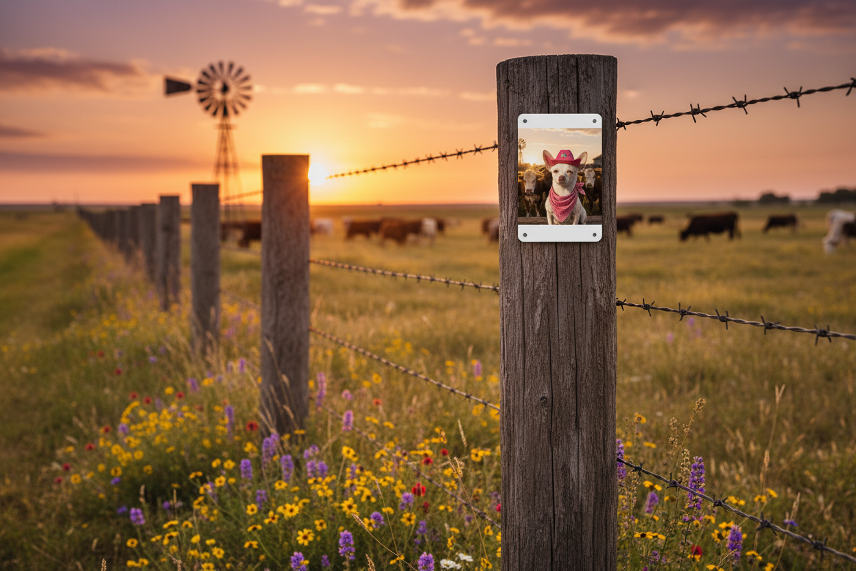 Ranch Fence at Sunset