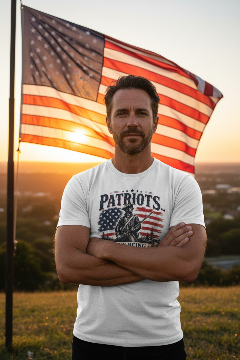 Real Men 1776 - Flag Sunset