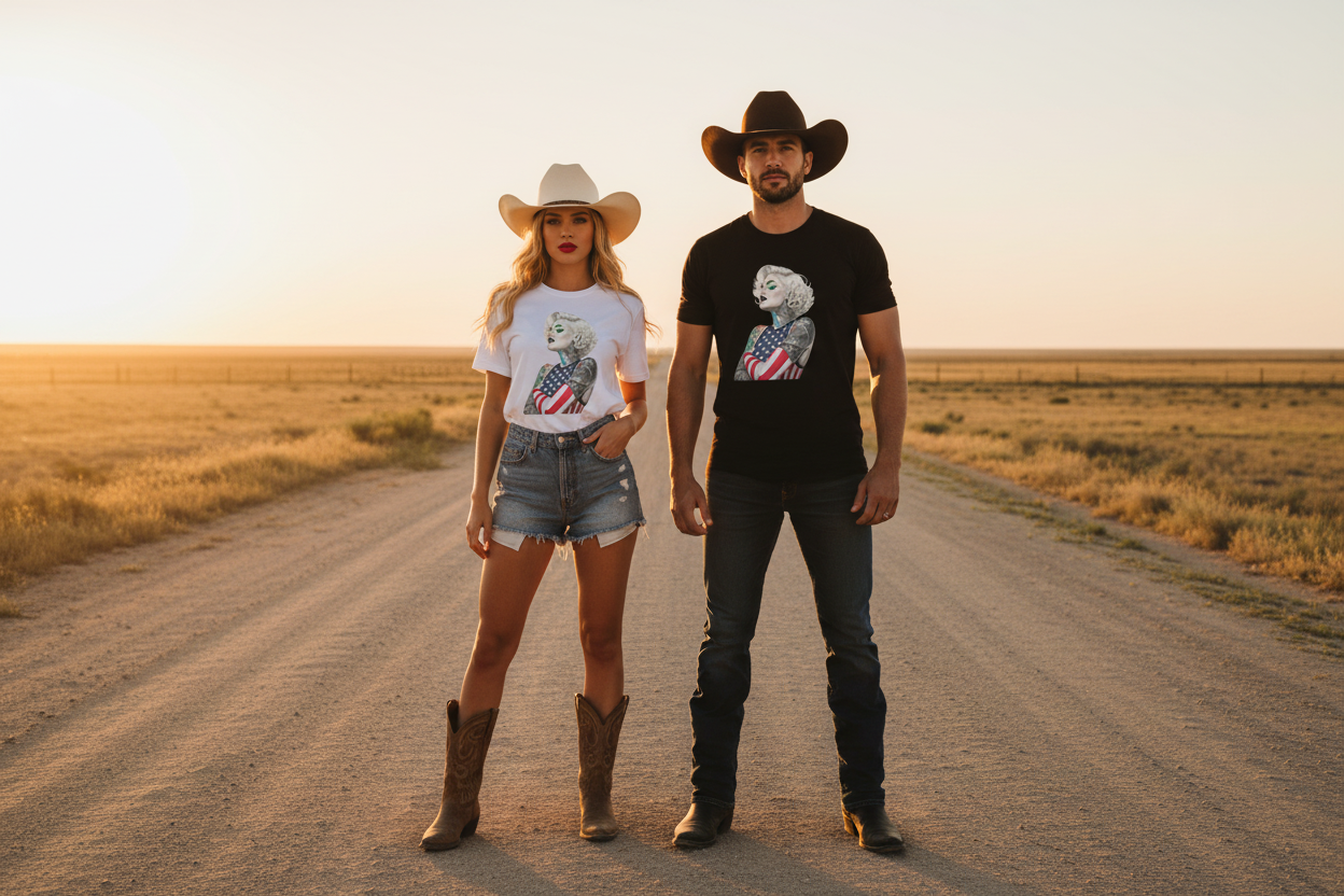 Rebel Icon Patriotic - Cowgirl & Cowboy Mockup