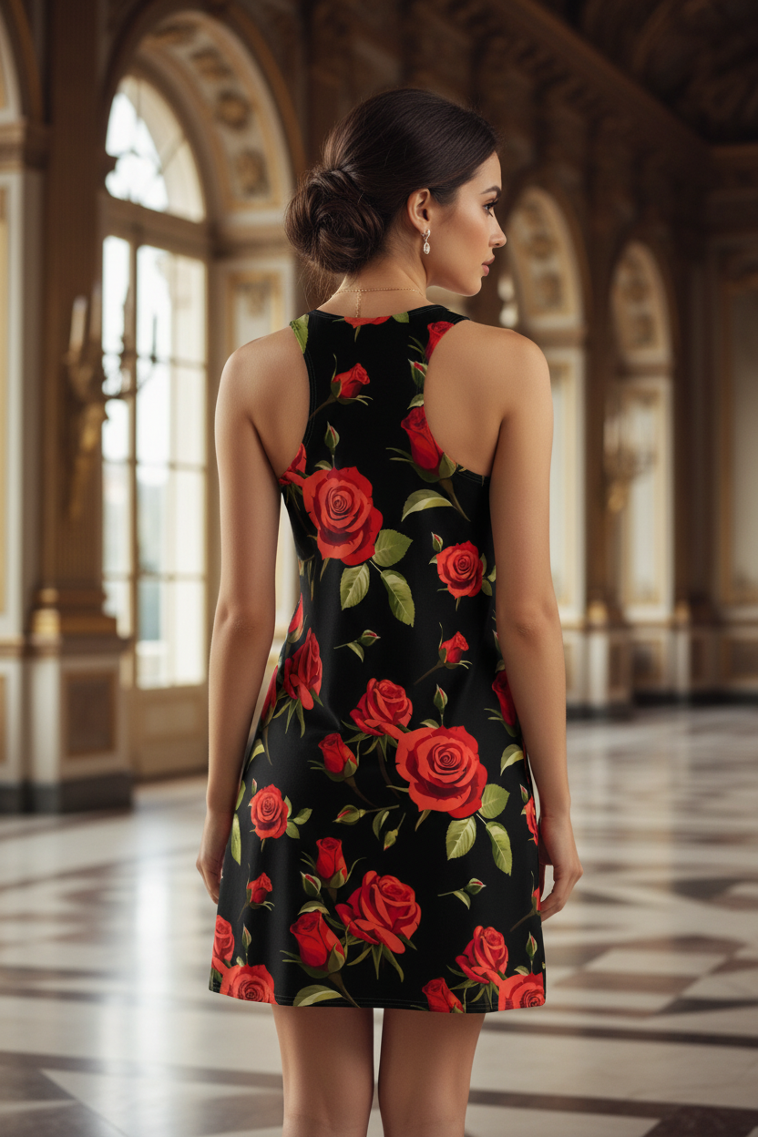Red Rose Racerback Dress Back