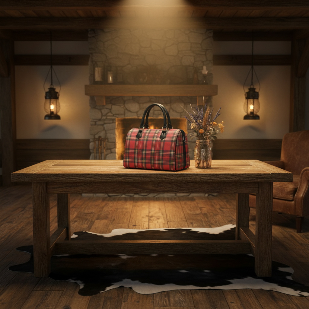 Red Tartan Bag - Ranch House Table