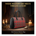 Red Tartan Boston Bag - Ranch Elegance Ad