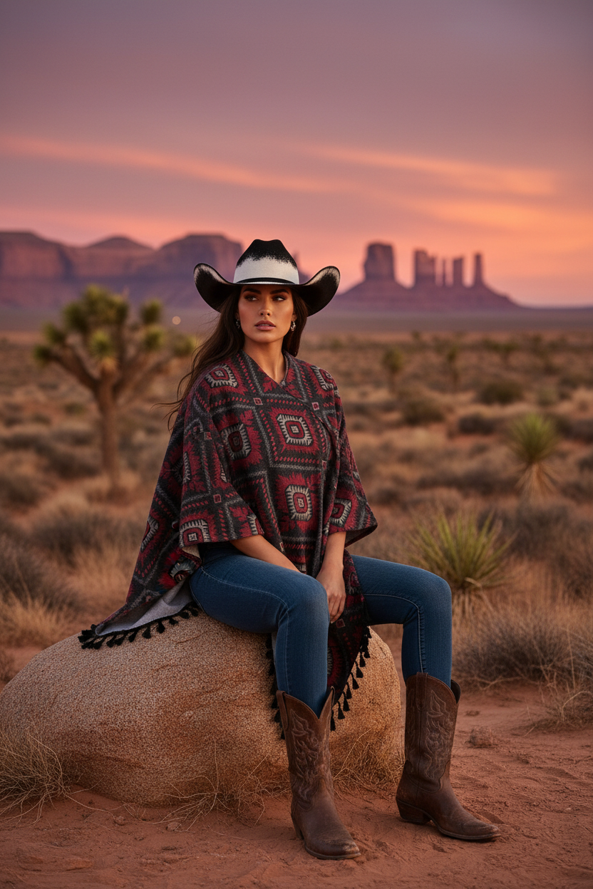 Redrock Aztec Poncho – Desert Boulder