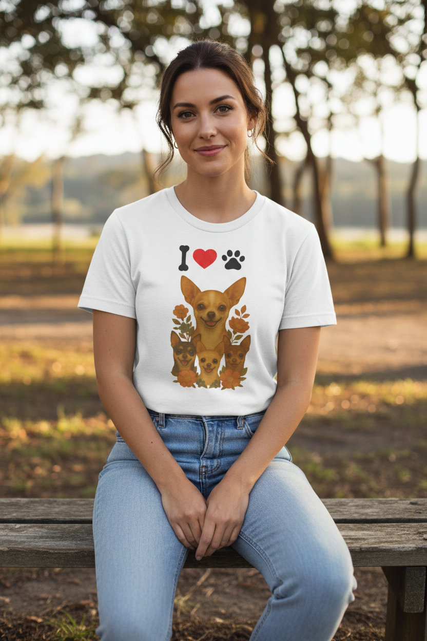 Regular model wearing Chihuahua Lovers Tee