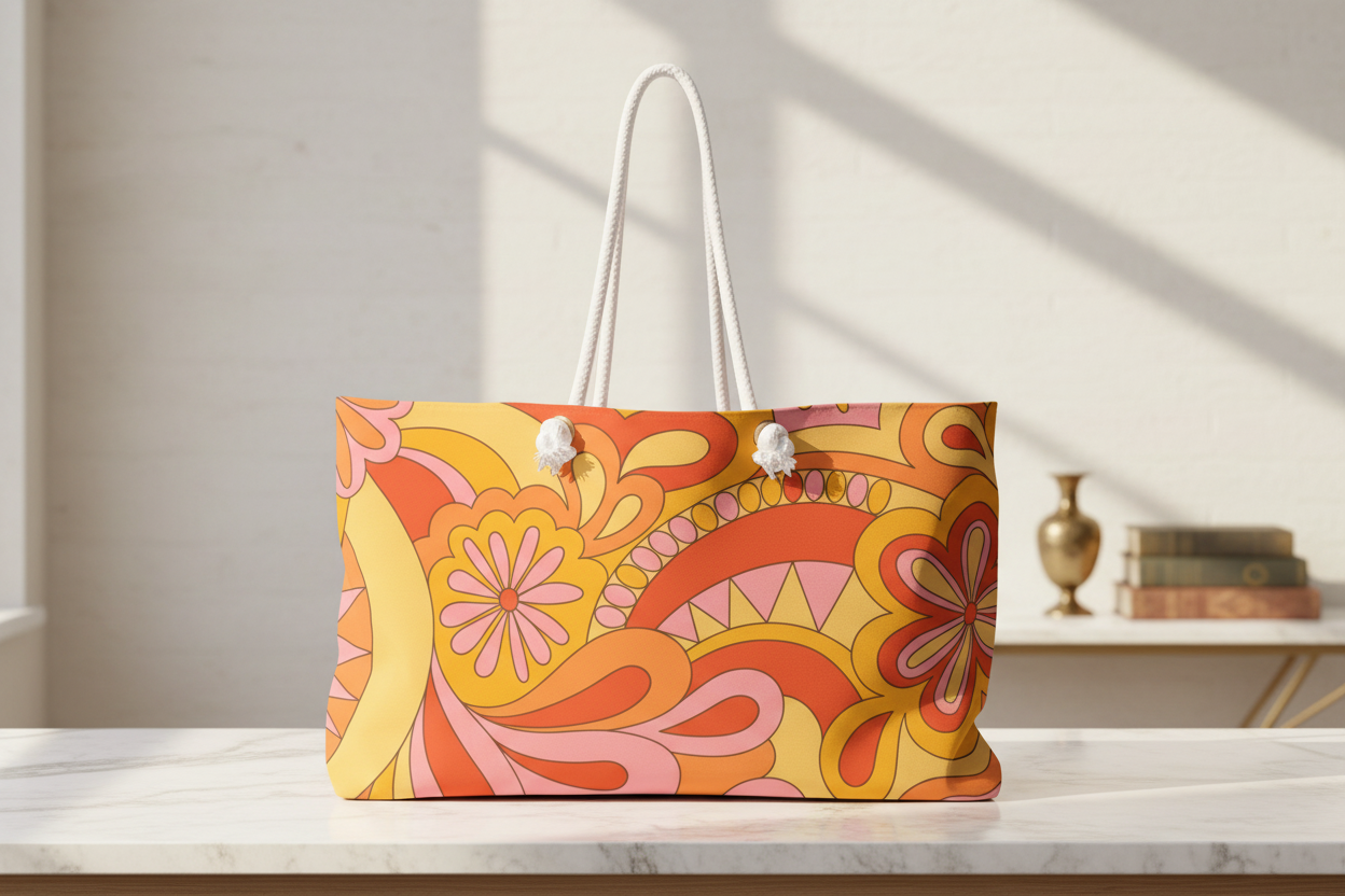Retro Floral Weekender Bag Display