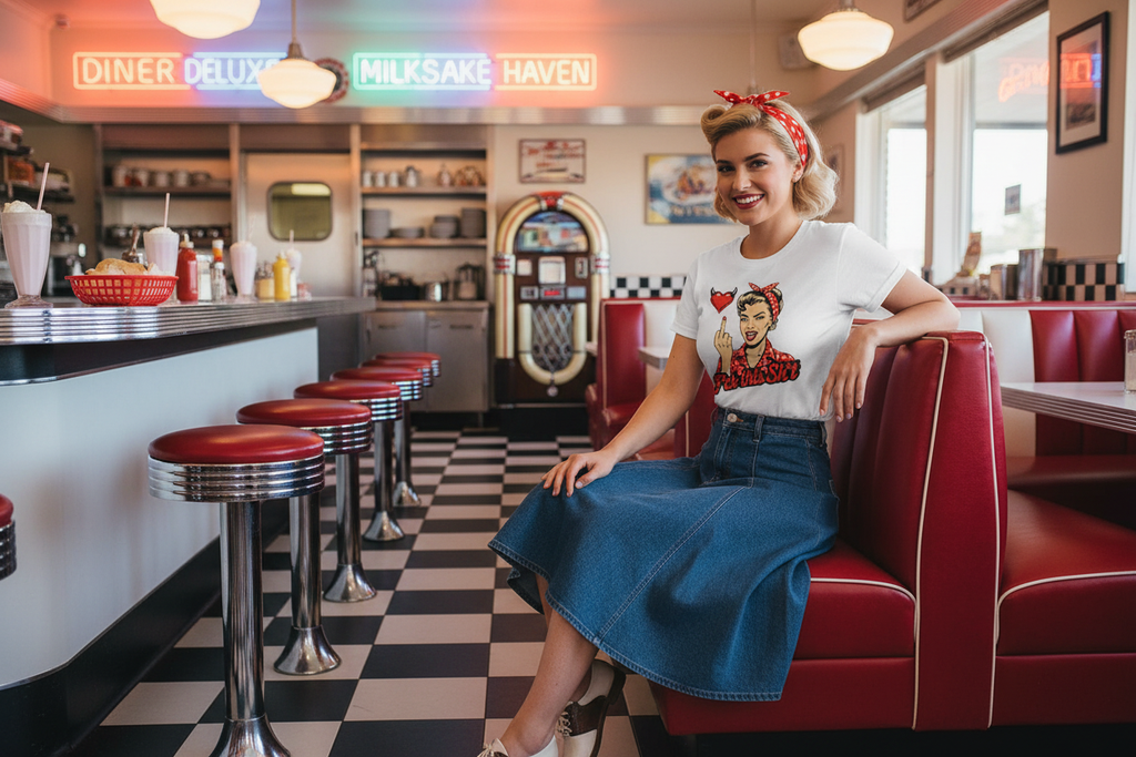 Retro Valentine Tee Diner Scene