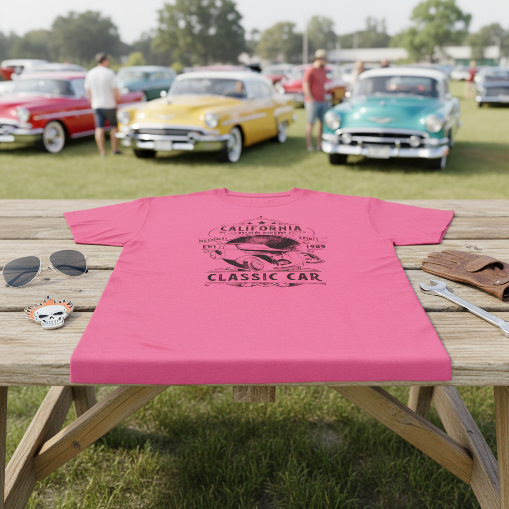 Safety Pink car club mockup