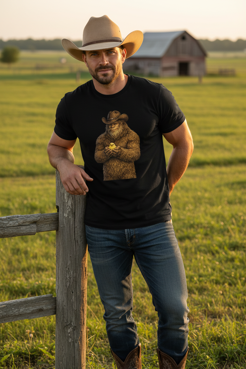 Sasquatch Chick Tee - Cowboy Mockup