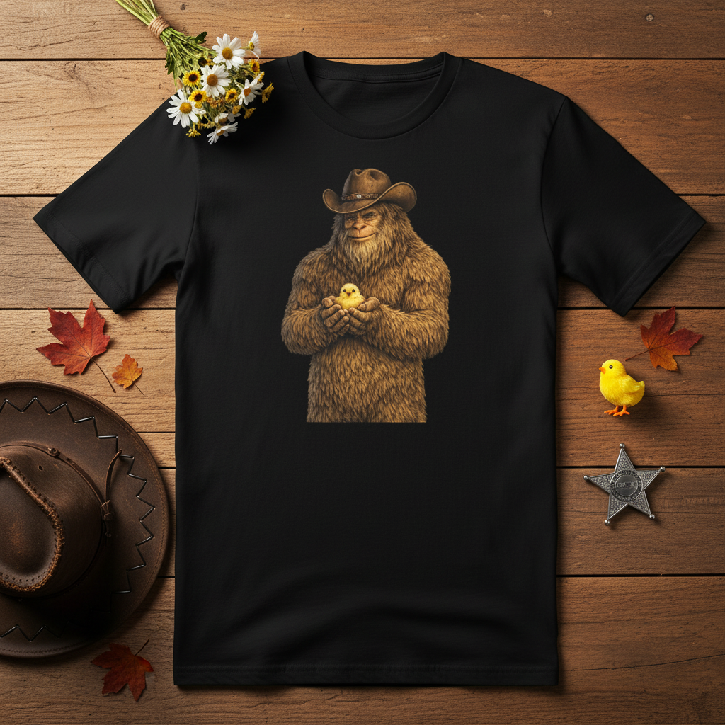 Sasquatch Chick Tee - Flat Lay Ad