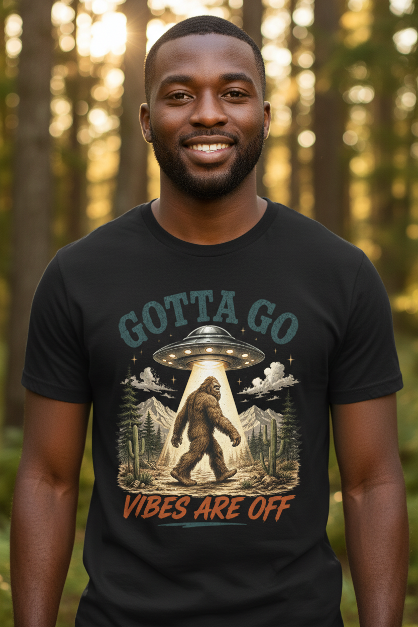 Sasquatch Exit Strategy - Black Man Black Tee Redo