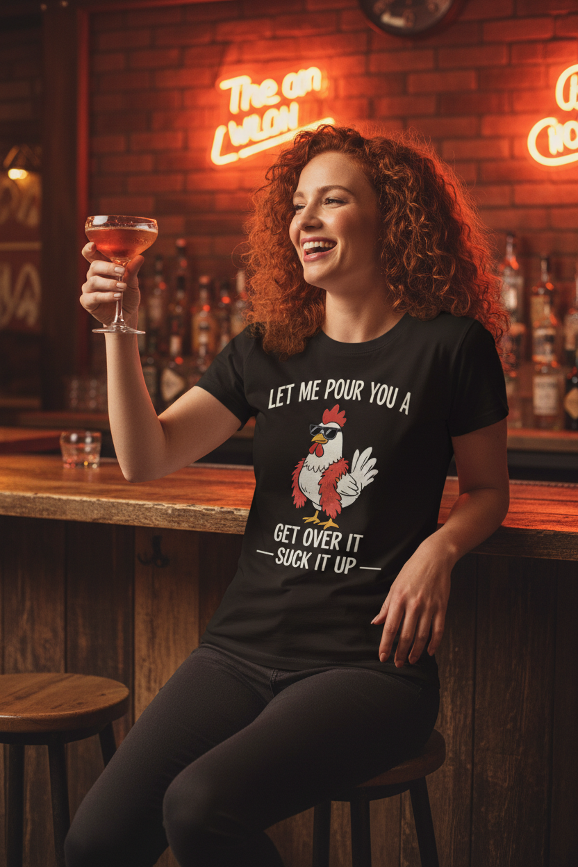 Sassy Chicken Black Tee – Bar