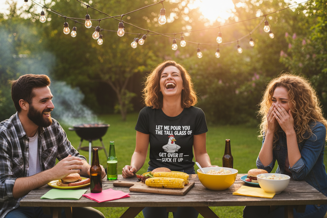 Sassy Chicken Black Tee – Friends