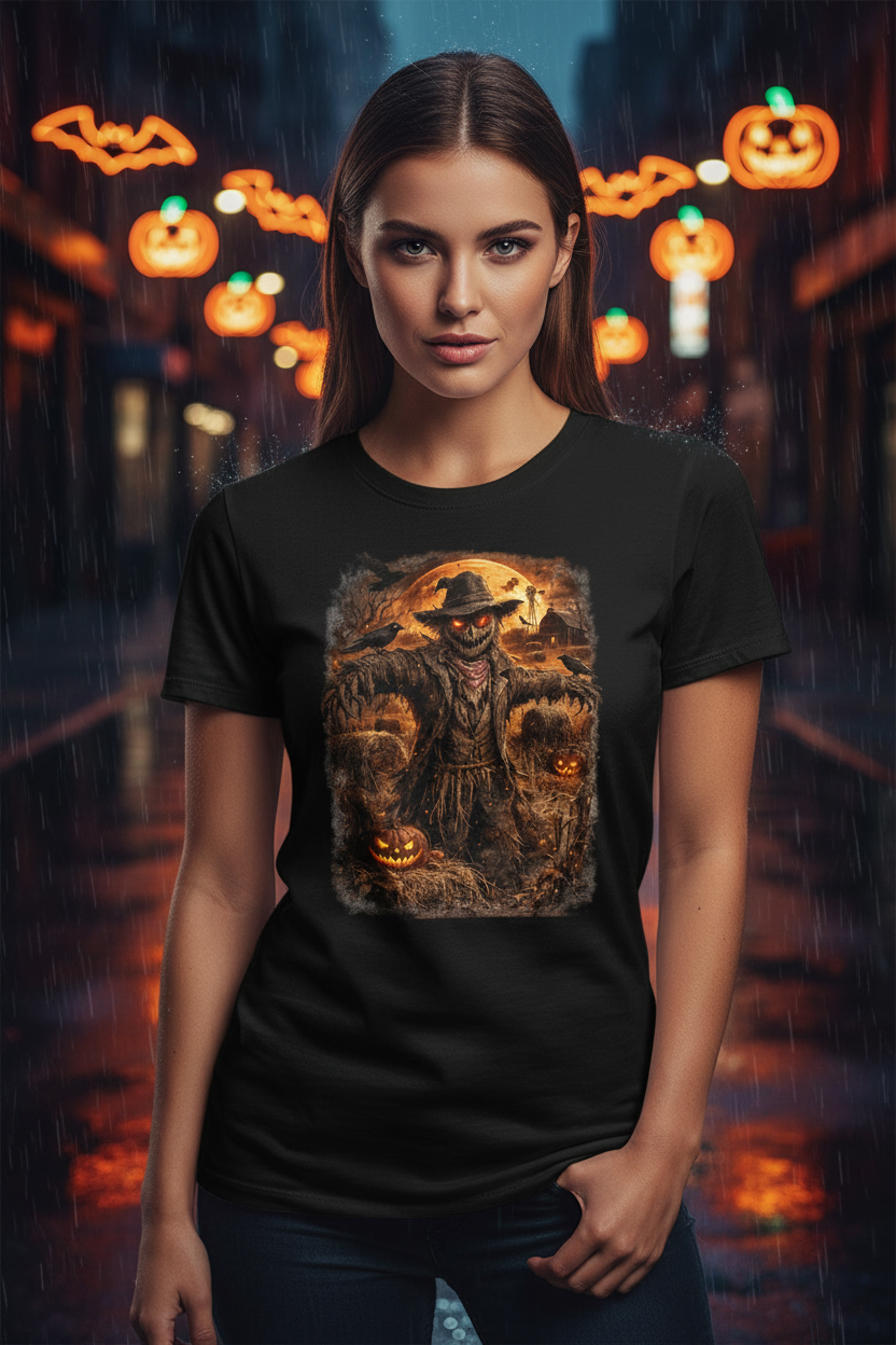 Scarecrow Black Tee - Girl Urban Night