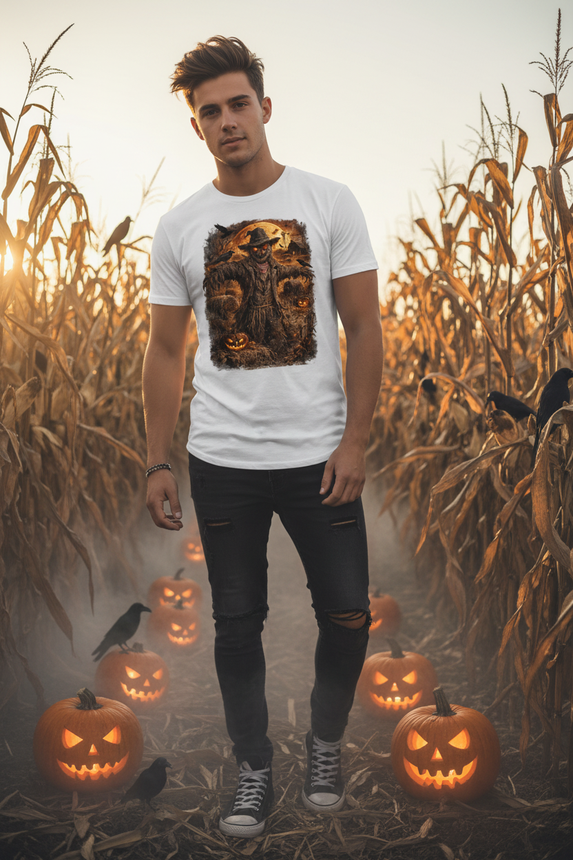 Scarecrow Tee White - Cornfield