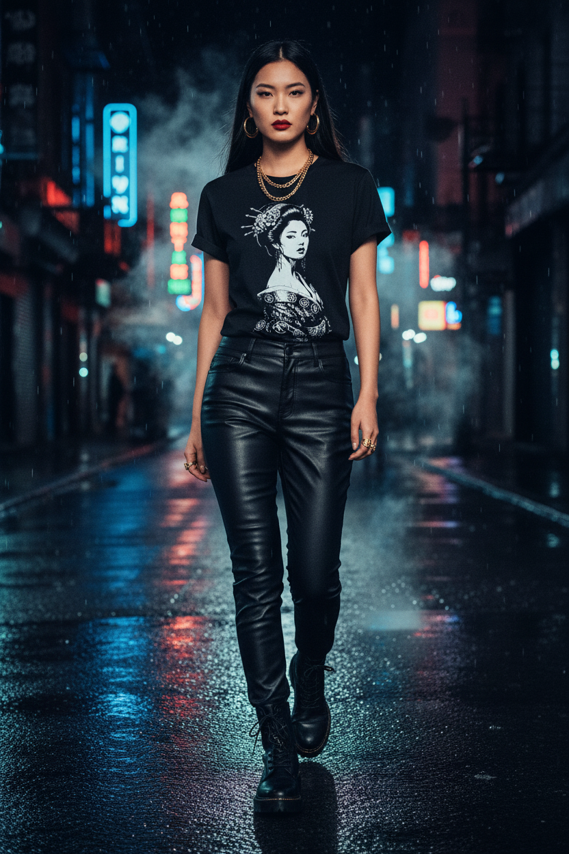 Shadow Geisha Tee — City Streets