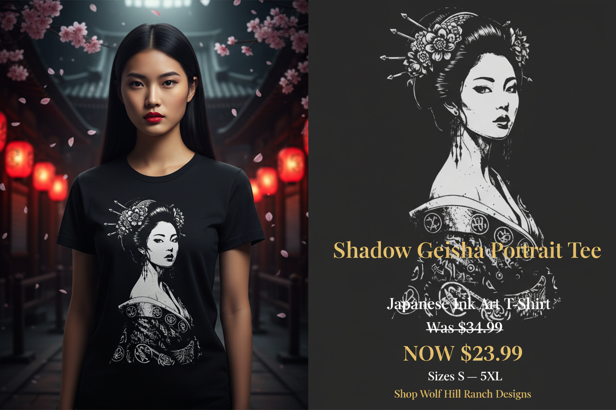 Shadow Geisha Tee — Sales Ad