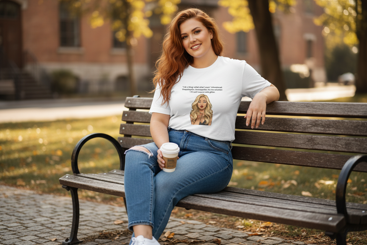 Sitting casually on steps or bench outdoors