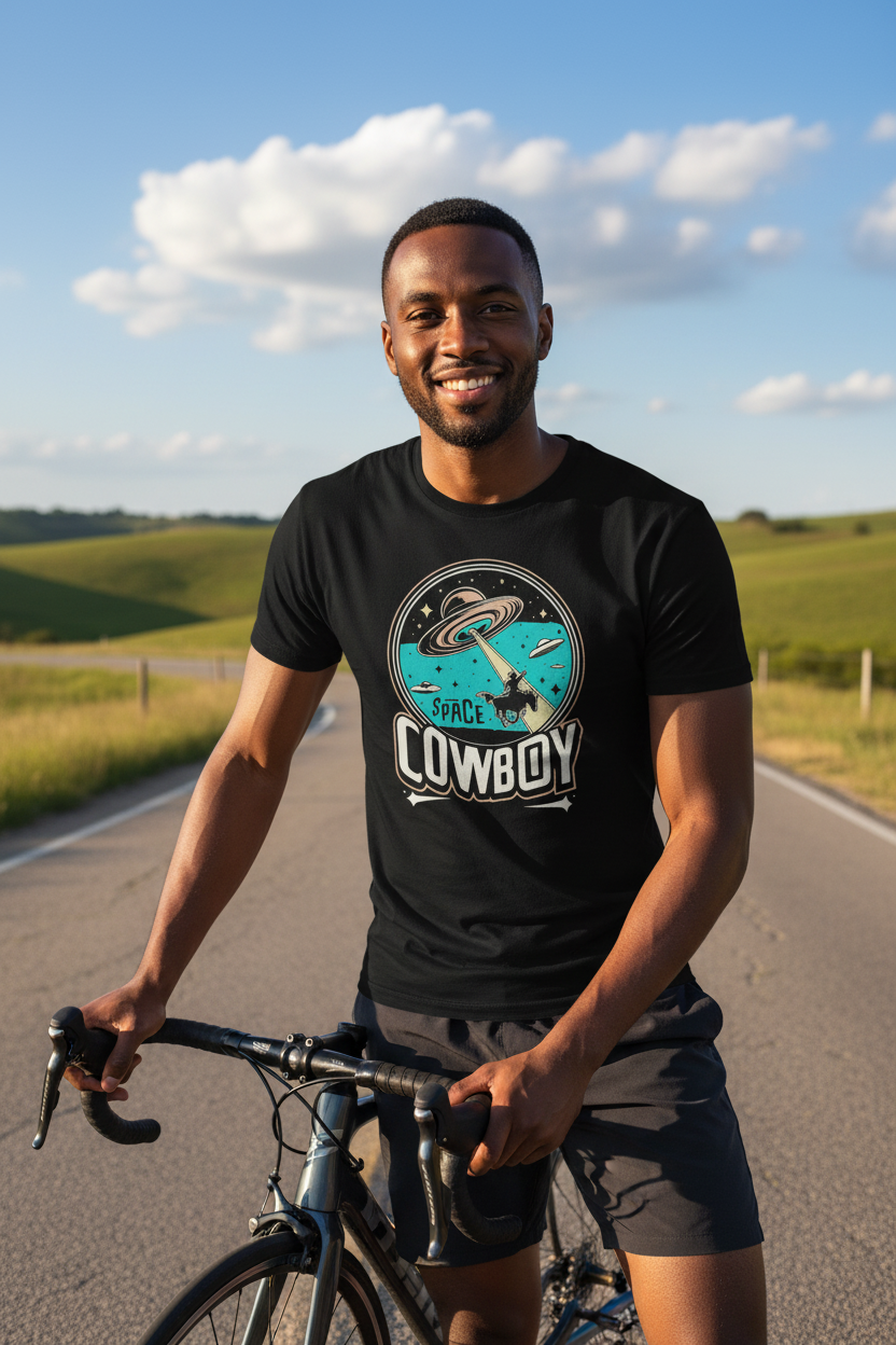 Space Cowboy - Black Man on Bike