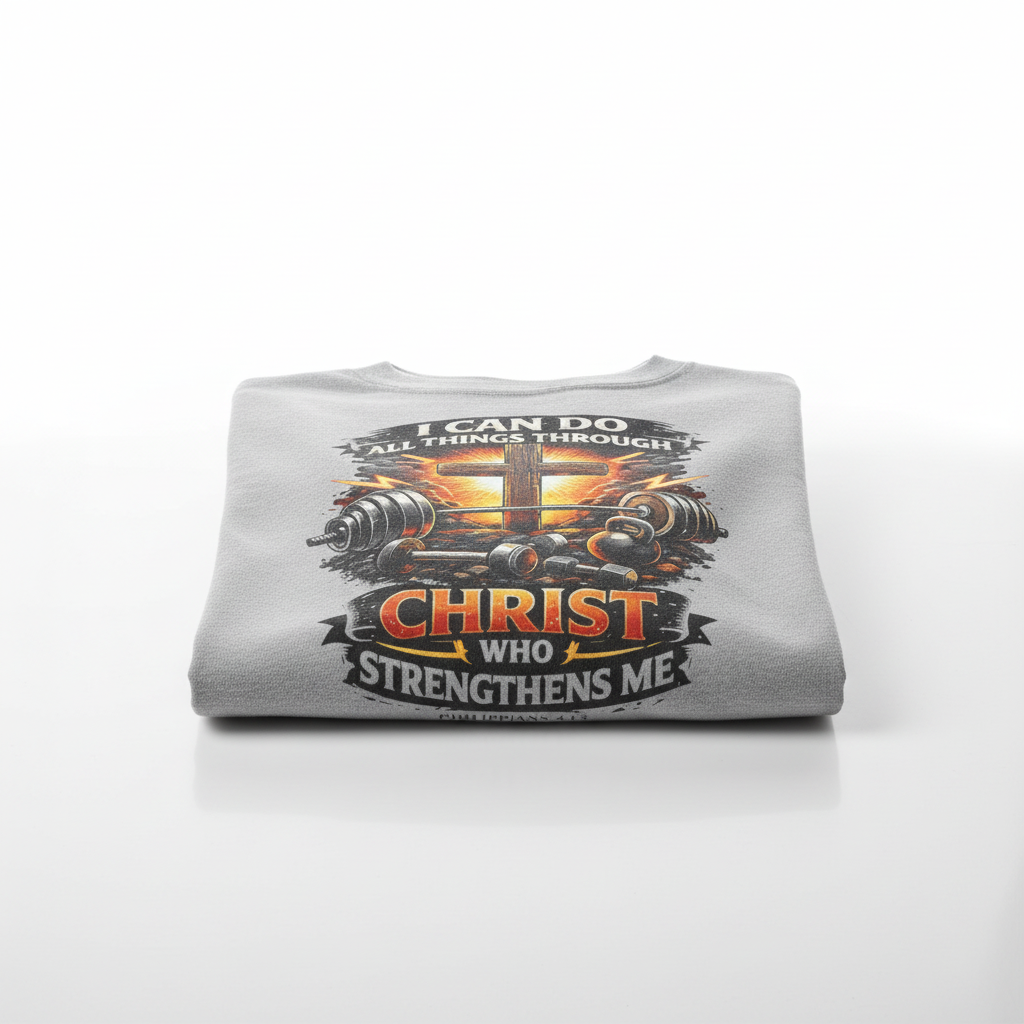 Sport grey Christian gym tee folded