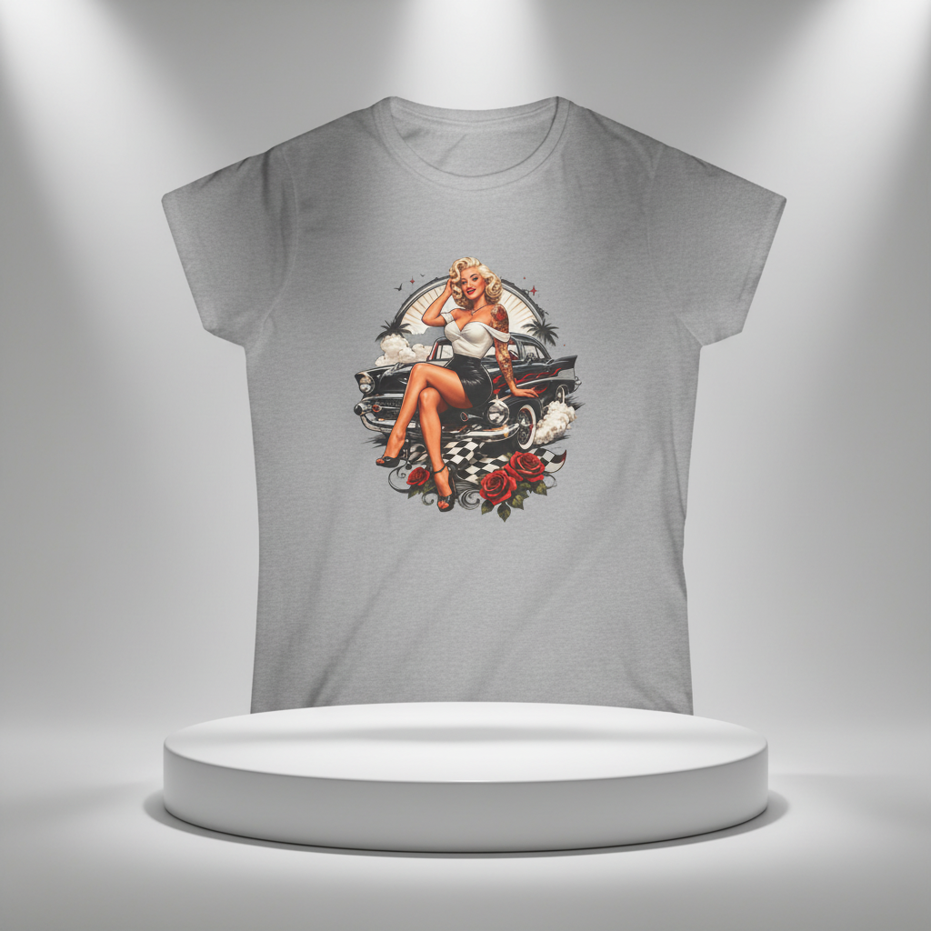 Sports grey t-shirt mockup on pedestal