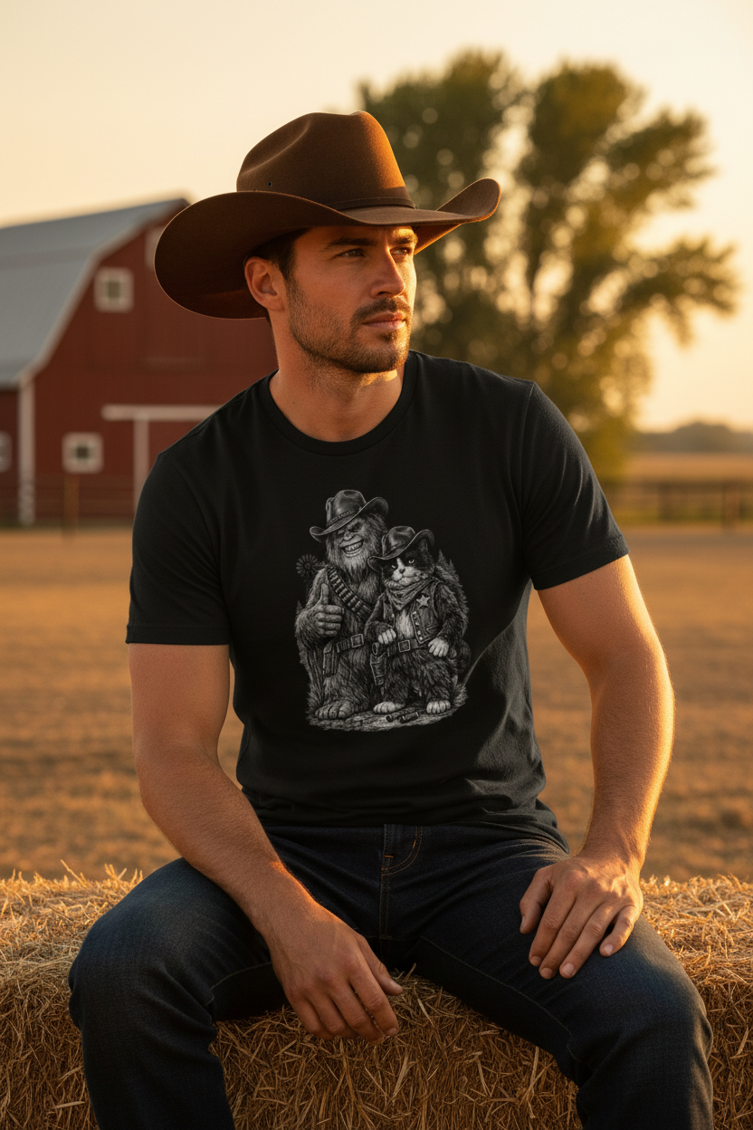 Squatch & Scratch – Cowboy Black Tee