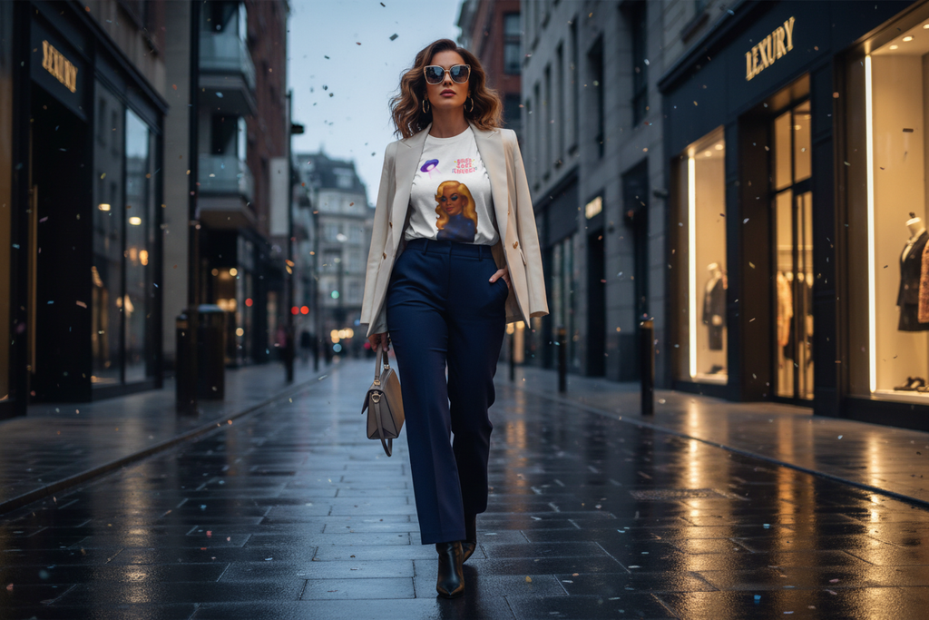 Stylish city street with modern architecture