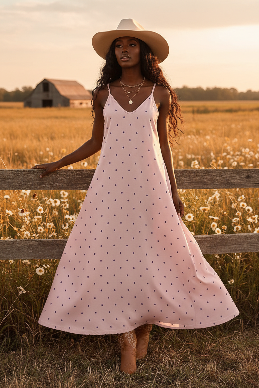 Sundown Slip Dress Farm Fence